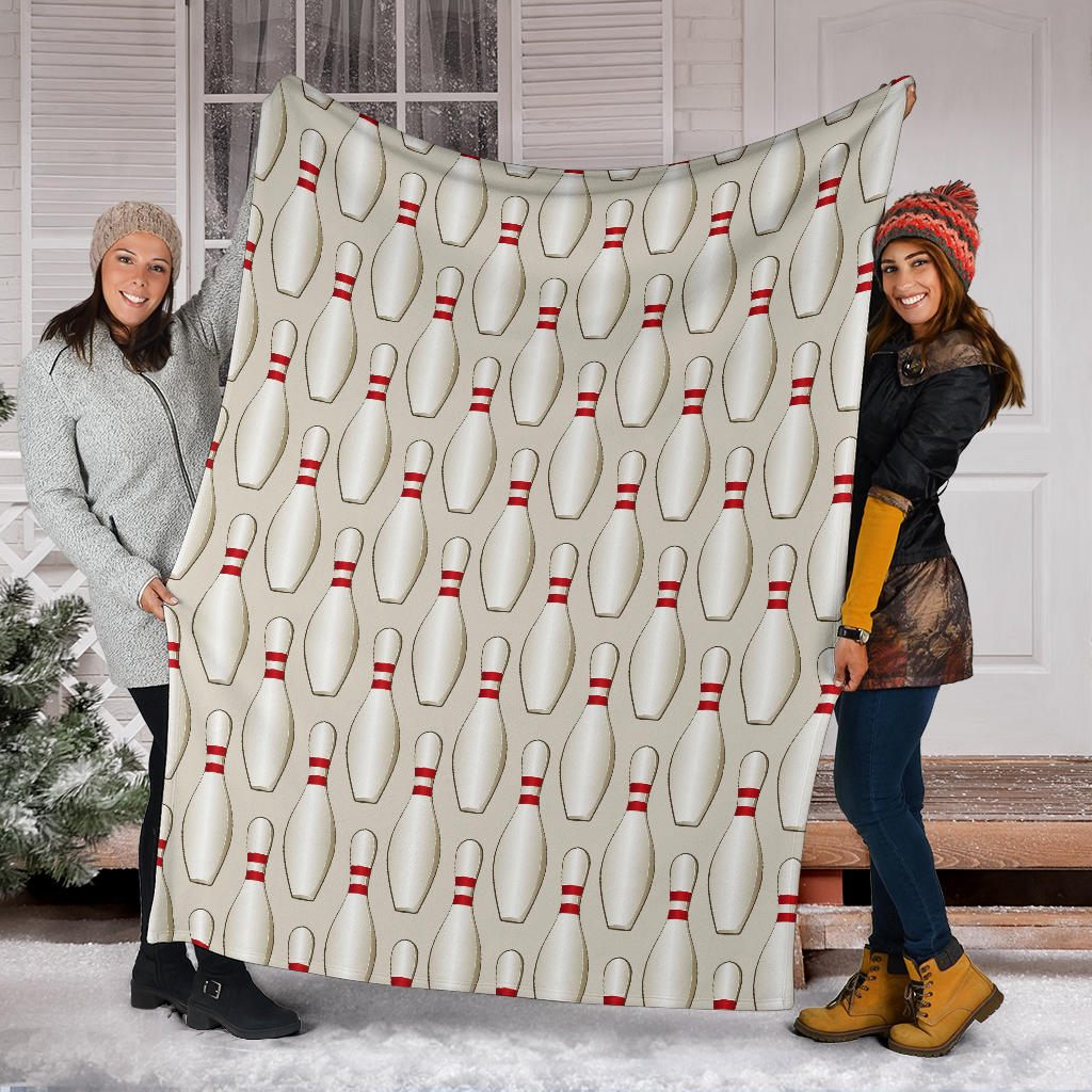 Bowling Pin Pattern Print Design 01 Premium Blanket