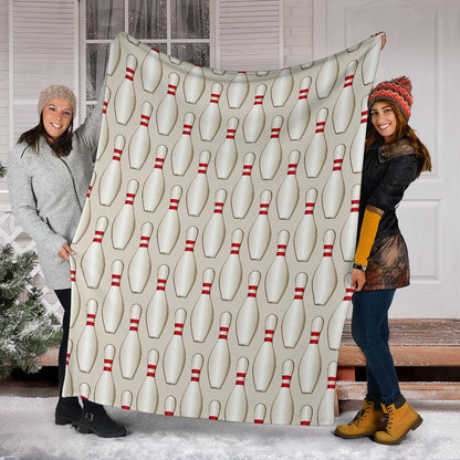 Bowling Pin Pattern Print Design 01 Premium Blanket