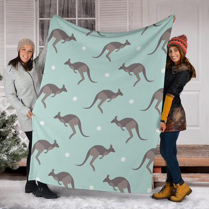 Kangaroos Pattern Print Design 04 Premium Blanket