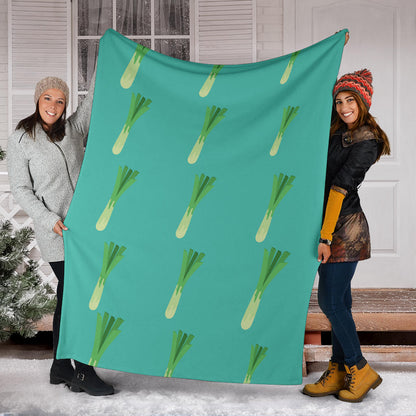Leek Pattern Print Design 01 Premium Blanket