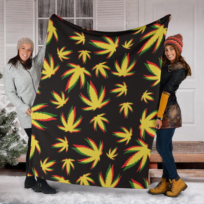 Pot Leaf Pattern Print Design A02 Premium Blanket