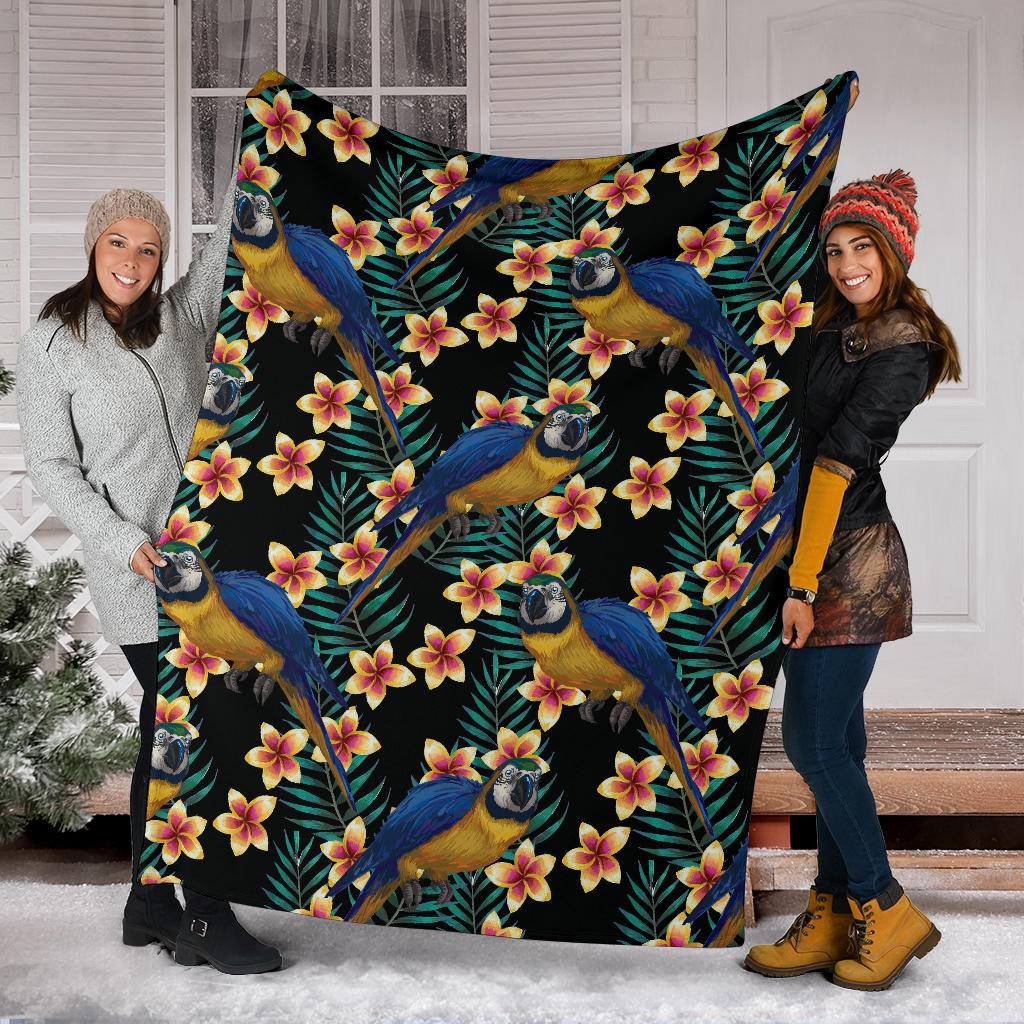 Macaw Pattern Print Design 01 Premium Blanket