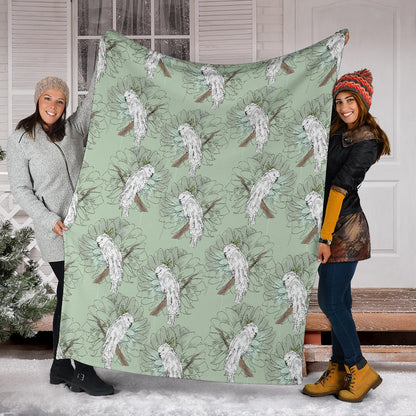 Cockatiel Pattern Print Design 01 Premium Blanket