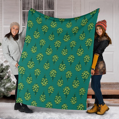 Artichoke Pattern Print Design 04 Premium Blanket
