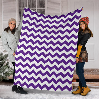 Chevron Purple Pattern Print Design 03 Premium Blanket