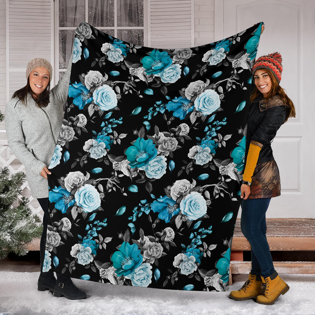 Rose Pattern Print Design A02 Premium Blanket
