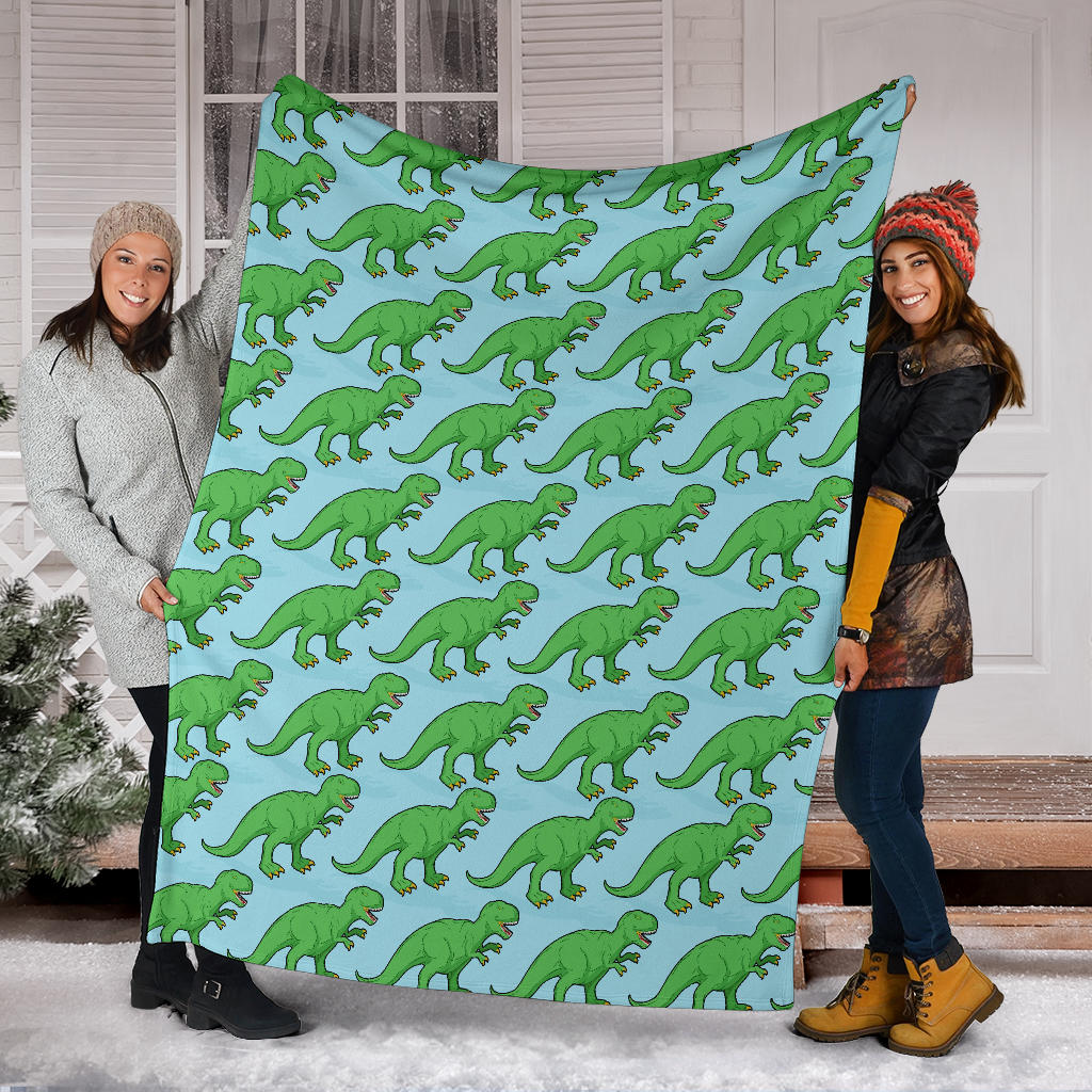 T Rex Pattern Print Design A01 Premium Blanket