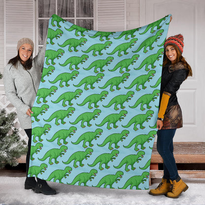 T Rex Pattern Print Design A01 Premium Blanket
