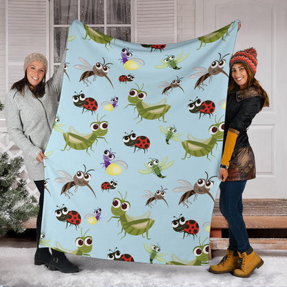 Ladybug Pattern Print Design 01 Premium Blanket