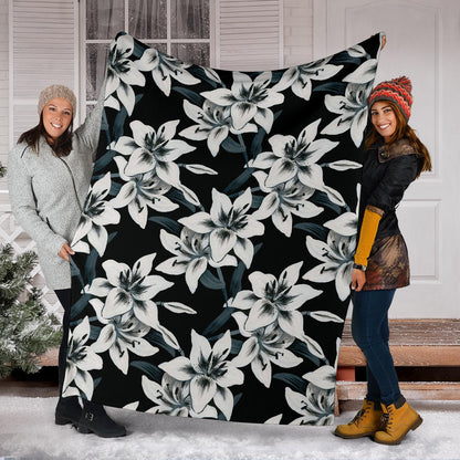 Lily Pattern Print Design 03 Premium Blanket