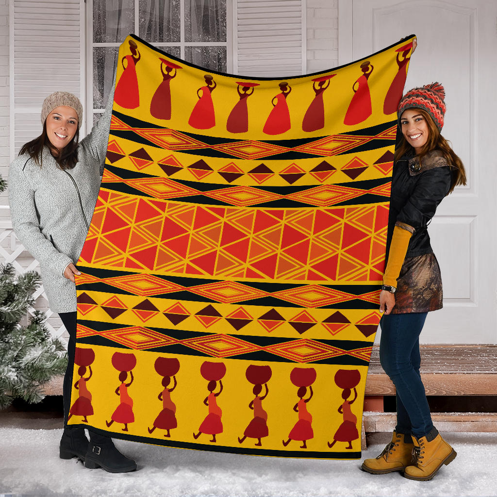 African Pattern Print Design 01 Premium Blanket