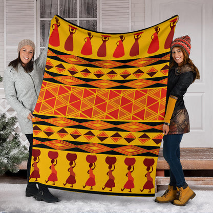 African Pattern Print Design 01 Premium Blanket