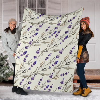Lavender Pattern Print Design 01 Premium Blanket