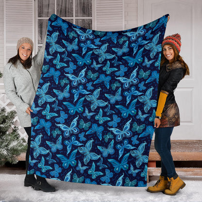 Butterfly Pattern Print Design 03 Premium Blanket