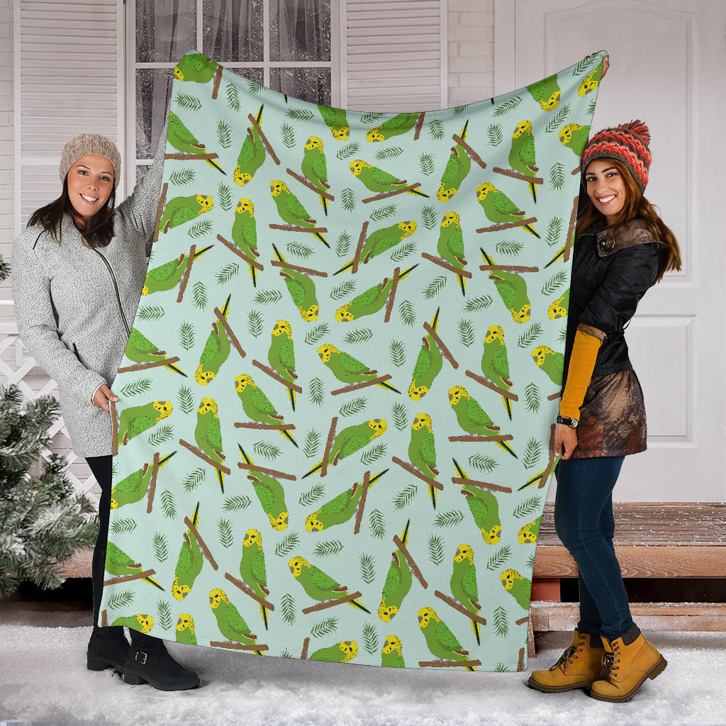 Budgerigar Pattern Print Design 04 Premium Blanket