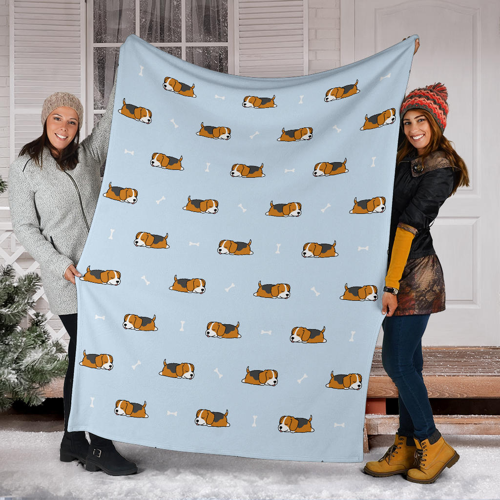 Beagle Pattern Print Design 06 Premium Blanket