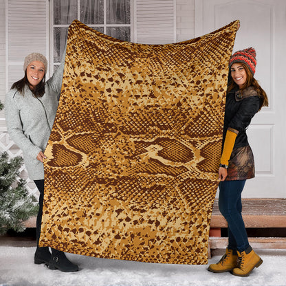 Python Brown Pattern Print Design A03 Premium Blanket