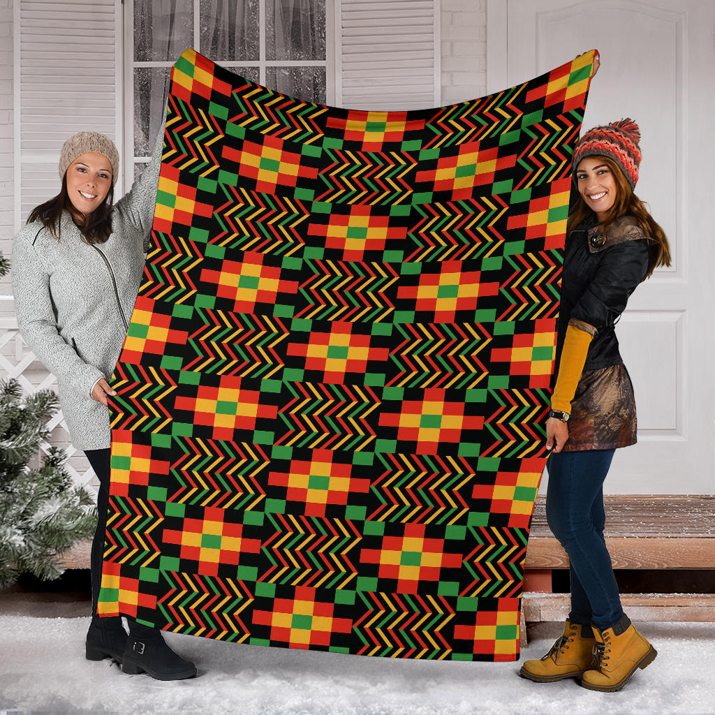 Kente Pattern Print Design 01 Premium Blanket