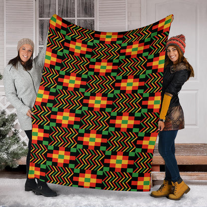 Kente Pattern Print Design 01 Premium Blanket