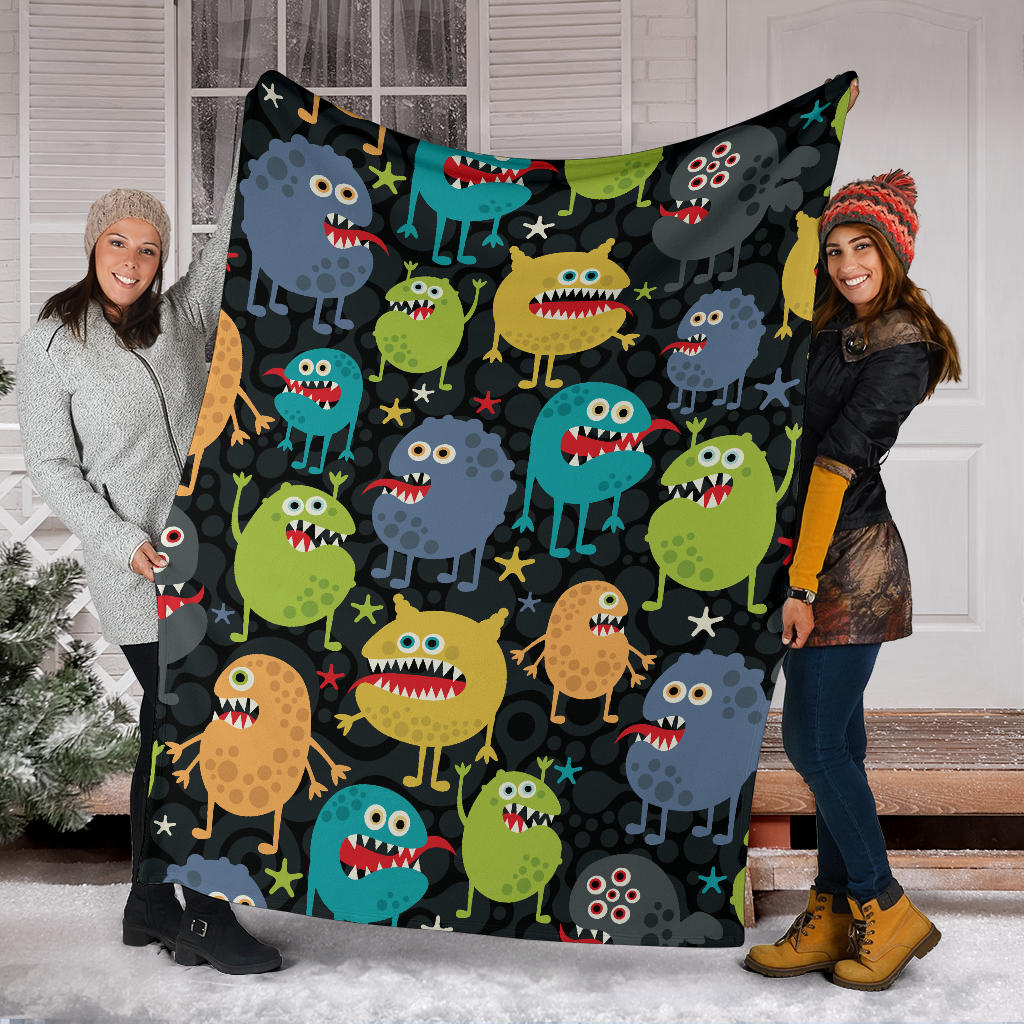 Monster Pattern Print Design 01 Premium Blanket