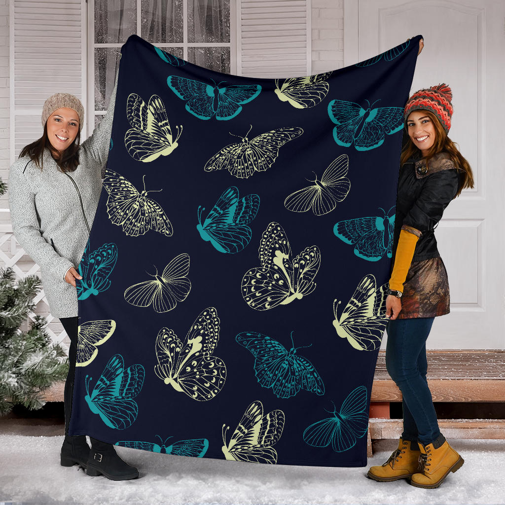 Monarch Butterfly Pattern Print Design 01 Premium Blanket