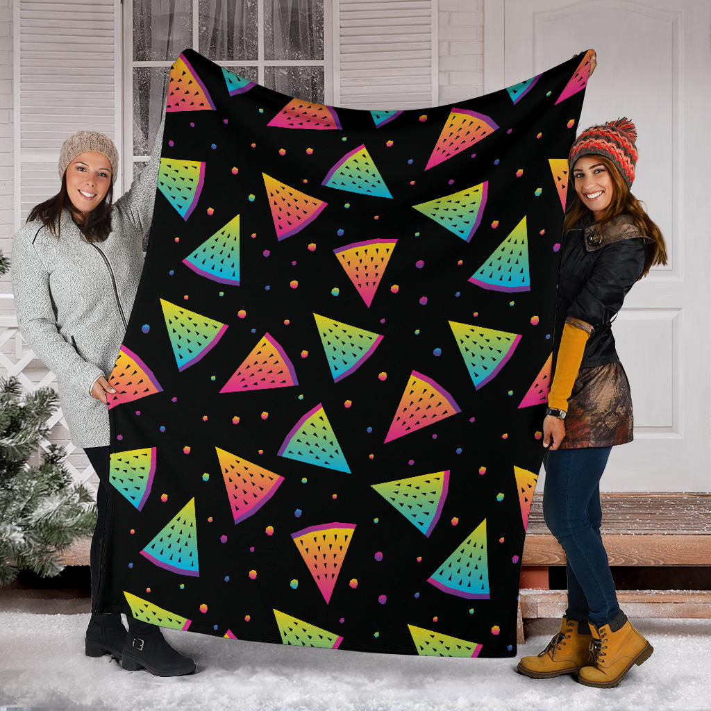 Rainbow Watermelon Pattern Print Design A04 Premium Blanket
