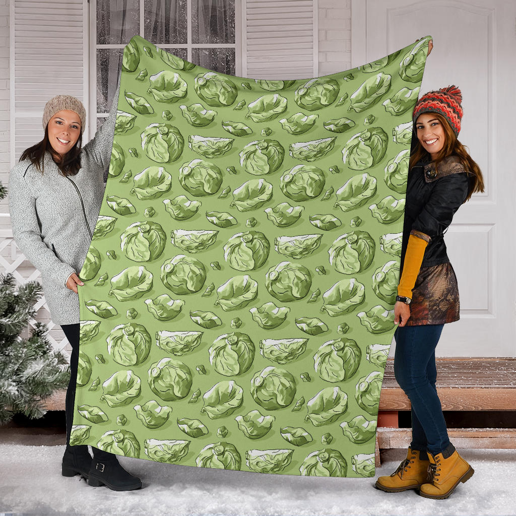 Brussels Sprouts Pattern Print Design 01 Premium Blanket