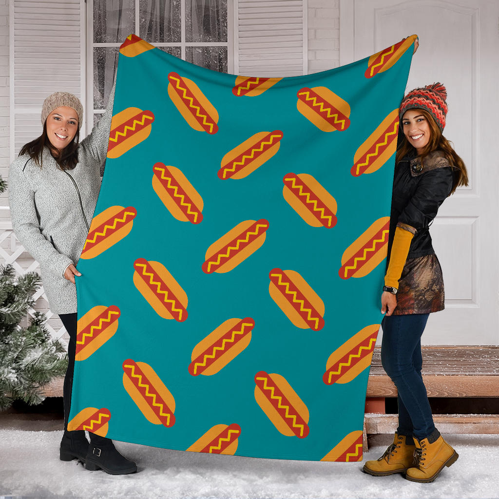 Hot Dog Pattern Print Design 03 Premium Blanket
