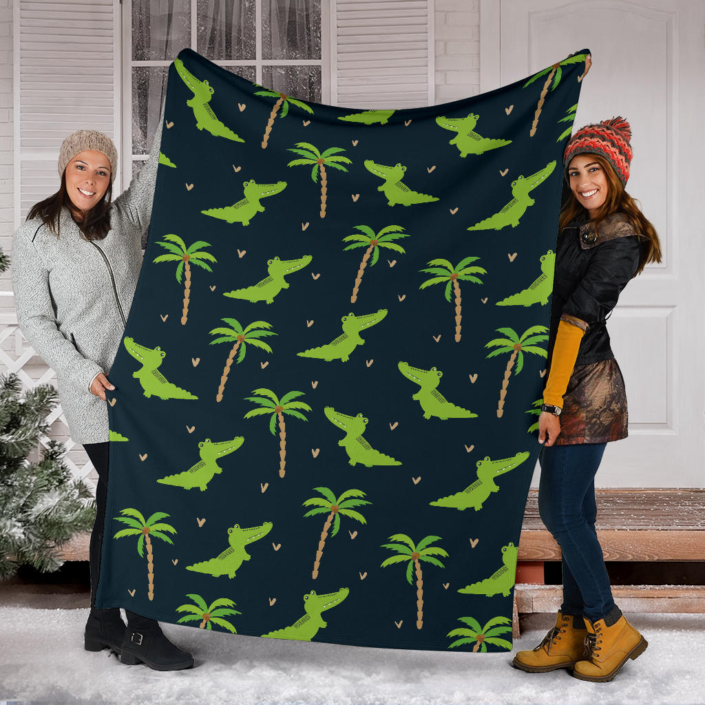 Alligator Pattern Print Design 02 Premium Blanket