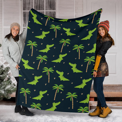 Alligator Pattern Print Design 02 Premium Blanket