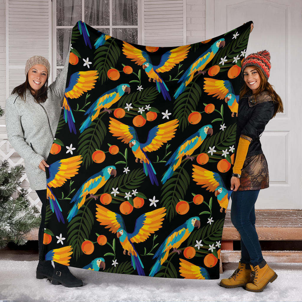 Macaw Pattern Print Design 03 Premium Blanket