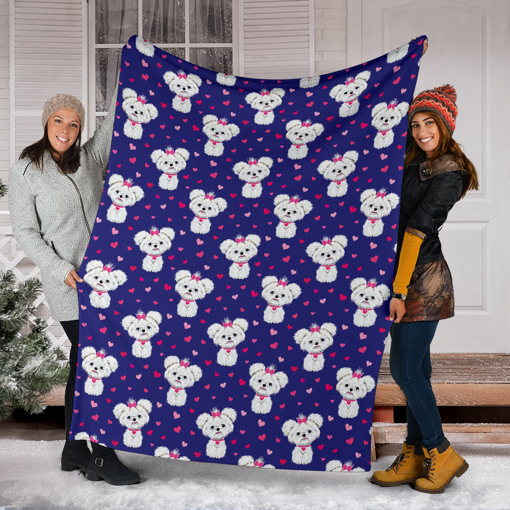 Maltese Pattern Print Design 02 Premium Blanket
