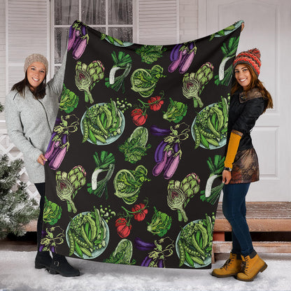 Lettuce Pattern Print Design 01 Premium Blanket