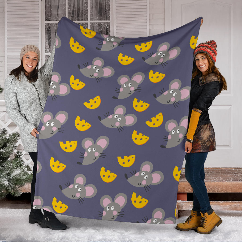 Rat With Cheese Pattern Print Design 01 Premium Blanket
