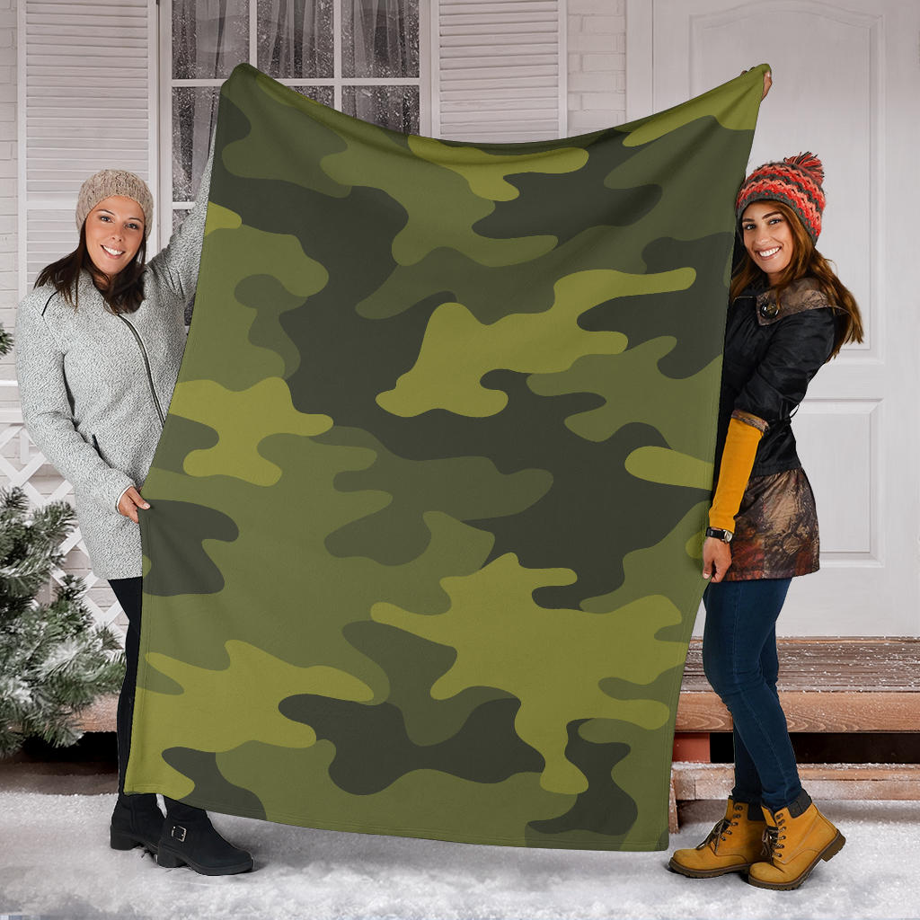 Military Camouflage Pattern Print Design 02 Premium Blanket