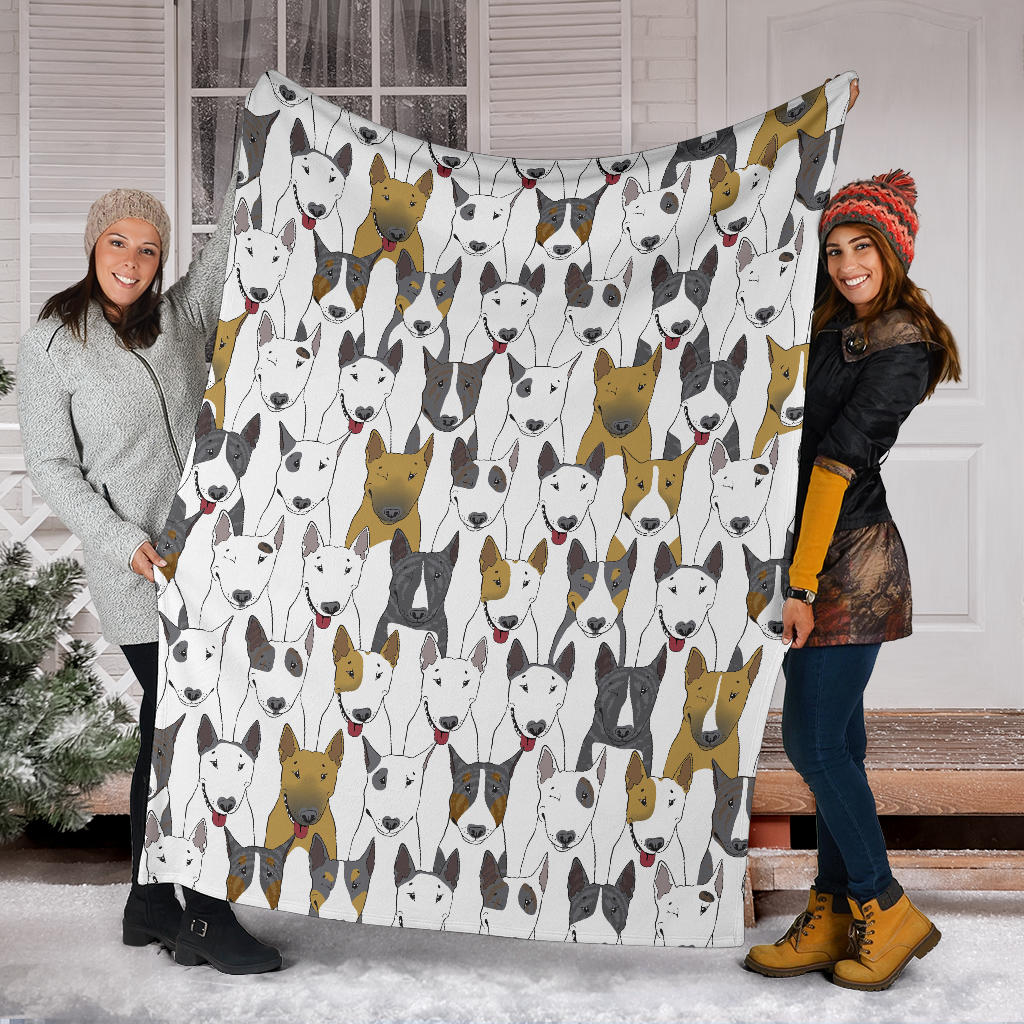 Bull Terriers Pattern Print Design 03 Premium Blanket