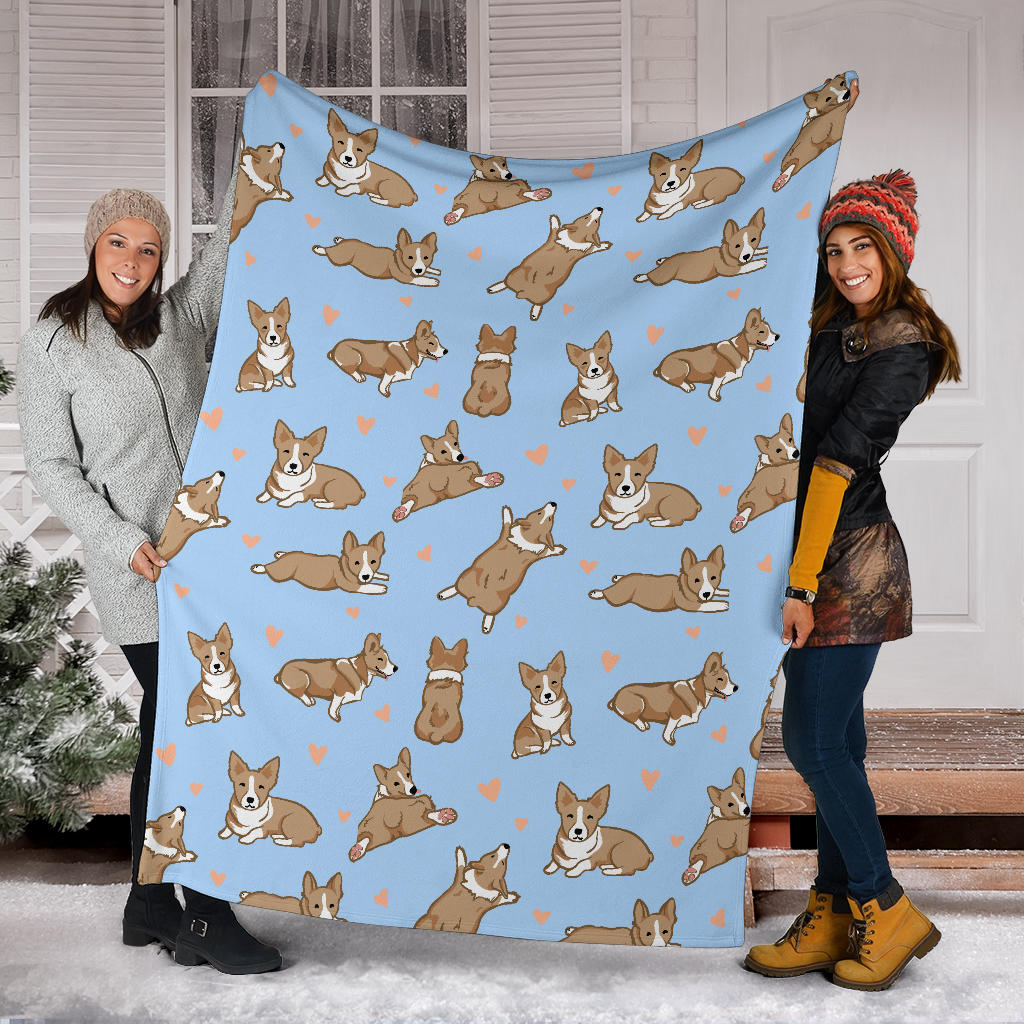 Pembroke Welsh Corgis Pattern Print Design A05 Premium Blanket