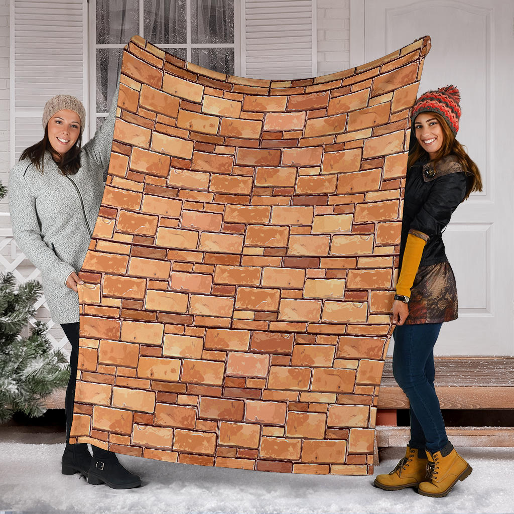 Brick Pattern Print Design 01 Premium Blanket