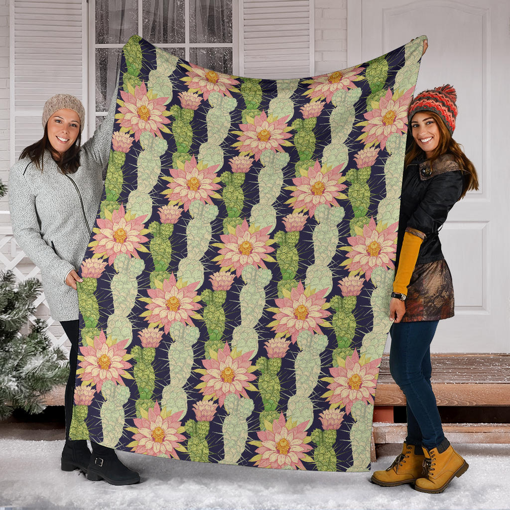 Cactus Pattern Print Design 01 Premium Blanket