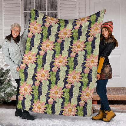 Cactus Pattern Print Design 01 Premium Blanket