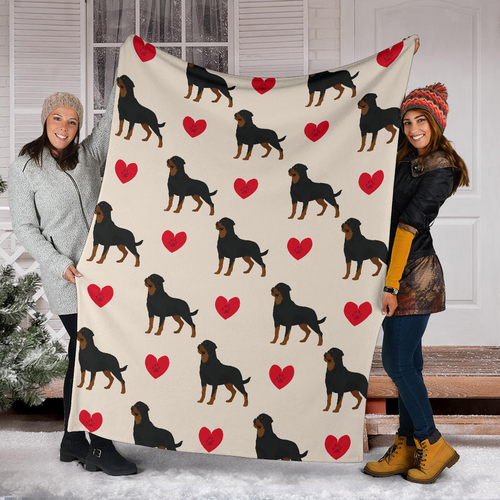 Rottweiler Pattern Print Design A02 Premium Blanket