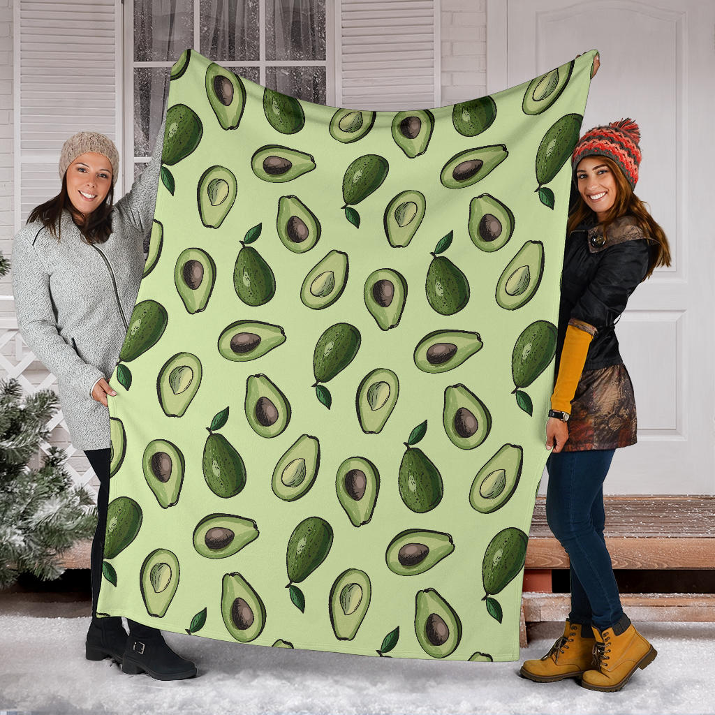 Avocado Pattern Print Design 02 Premium Blanket