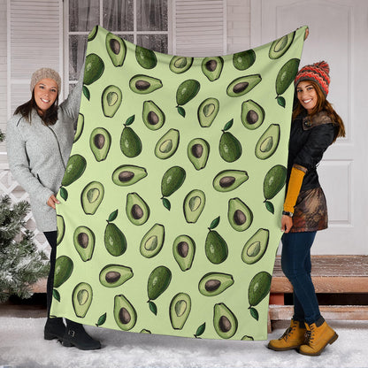 Avocado Pattern Print Design 02 Premium Blanket