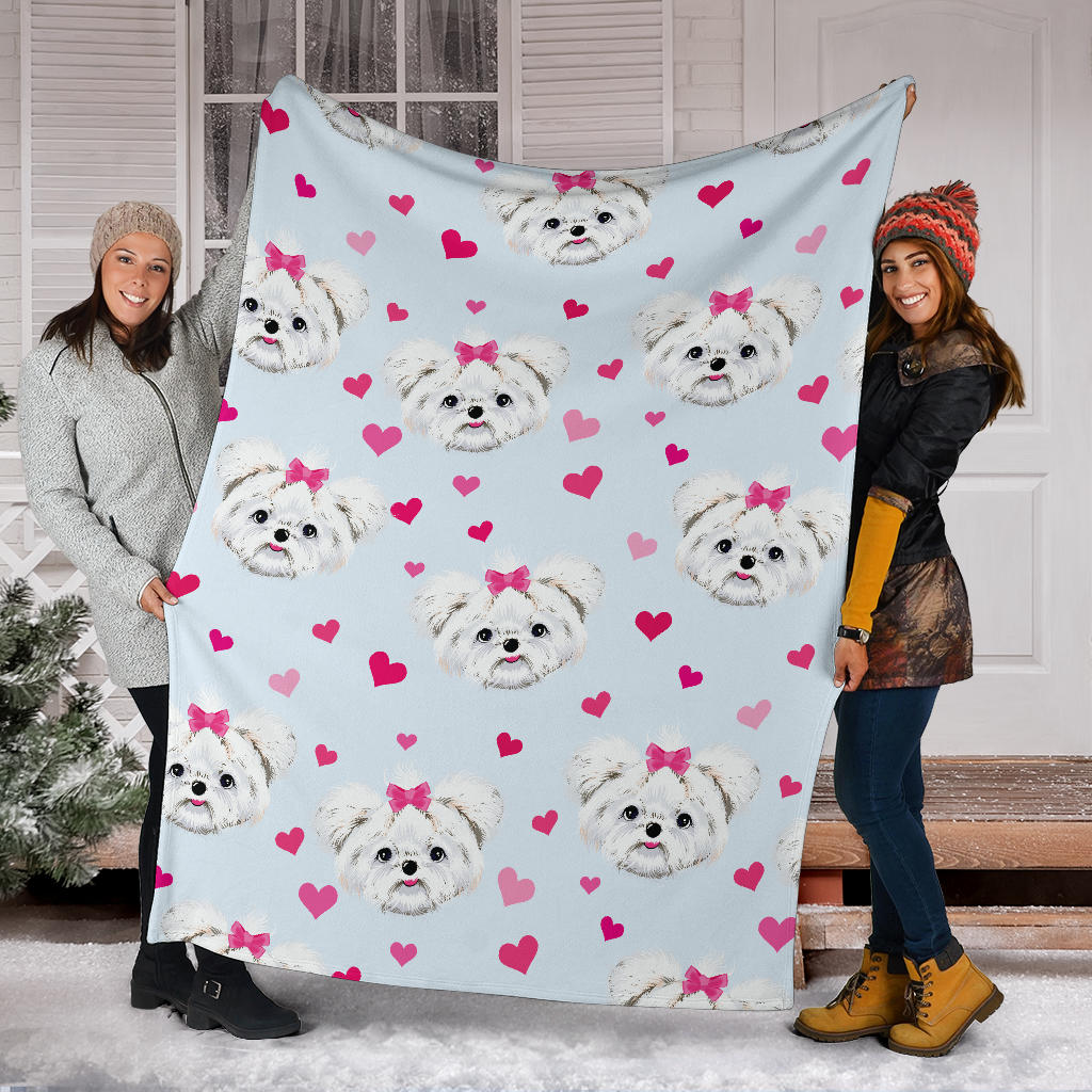 Maltese Pattern Print Design 03 Premium Blanket