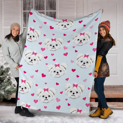 Maltese Pattern Print Design 03 Premium Blanket