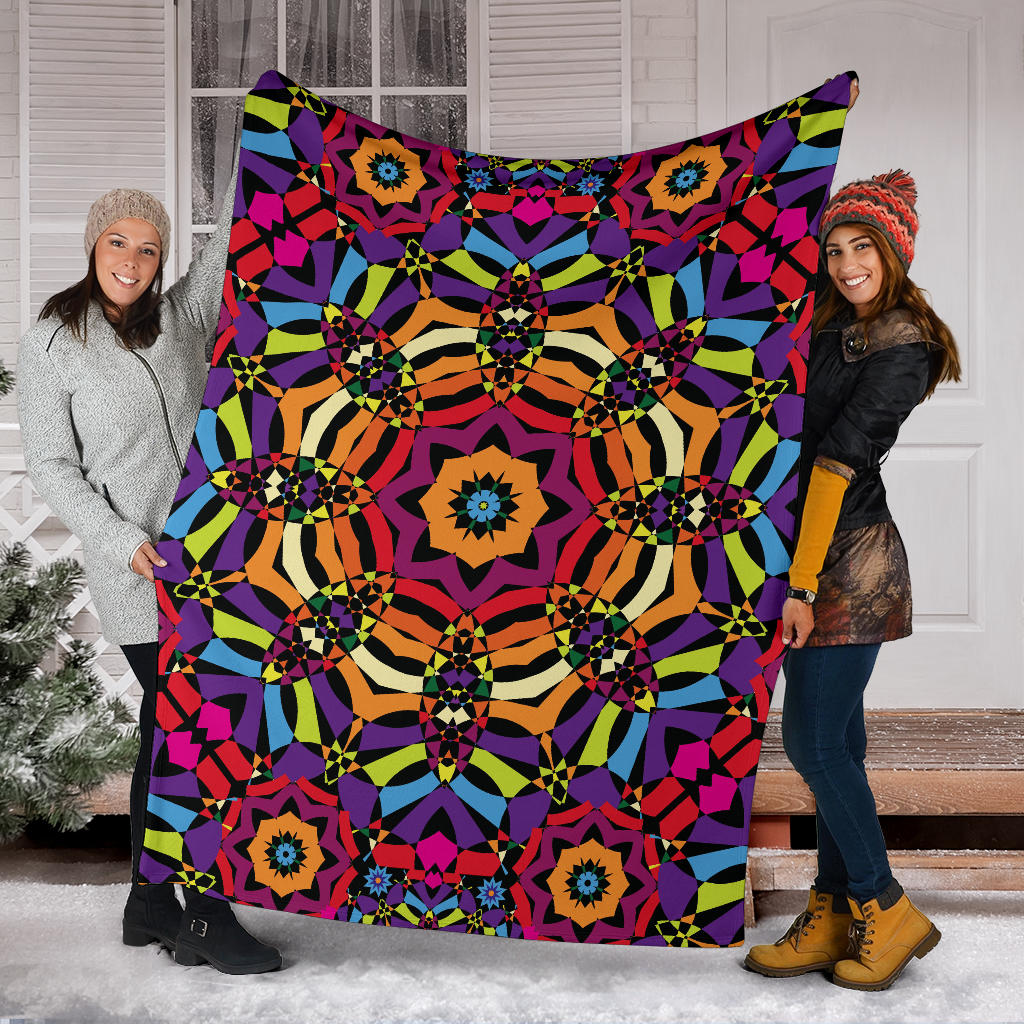 Kaleidoscope Pattern Print Design 01 Premium Blanket