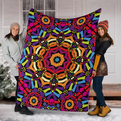 Kaleidoscope Pattern Print Design 01 Premium Blanket