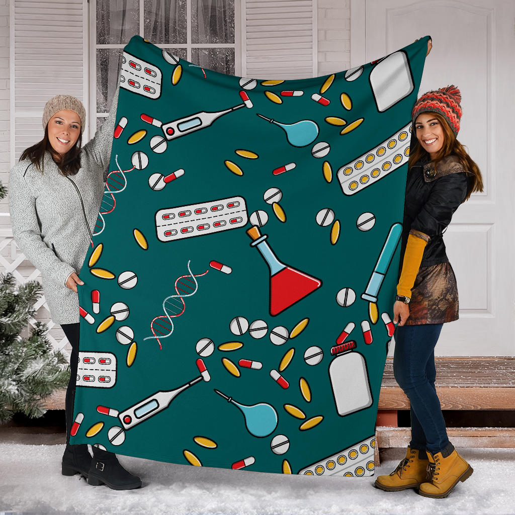 Nurse Pattern Print Design A05 Premium Blanket
