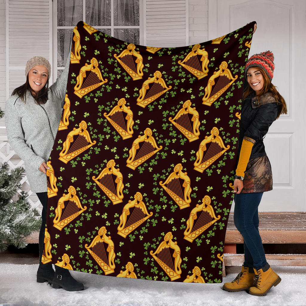 Harp Pattern Print Design 02 Premium Blanket