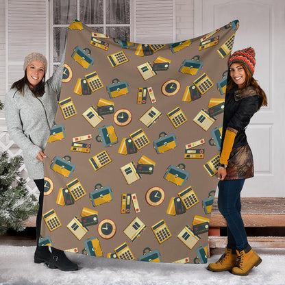 Accounting Financial Pattern Print Design 03 Premium Blanket